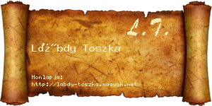 Lábdy Toszka névjegykártya